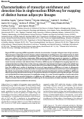 Cover page: Characterization of transcript enrichment and detection bias in single-nucleus RNA-seq for mapping of distinct human adipocyte lineages