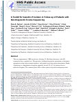 Cover page: A toolkit for genetics providers in follow‐up of patients with non‐diagnostic exome sequencing