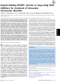 Cover page: Heparin-binding VEGFR1 variants as long-acting VEGF inhibitors for treatment of intraocular neovascular disorders