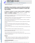 Cover page: Variability in sleep disturbance, physical activity and quality of life by level of depressive symptoms in women with Type 2 diabetes.