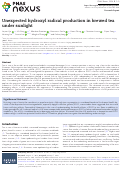 Cover page: Unexpected hydroxyl radical production in brewed tea under sunlight.