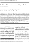 Cover page: Evolution of alternative sex‐determining mechanisms in teleost fishes