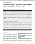 Cover page: Choosing Non-Vitamin K Antagonist Oral Anticoagulants: Practical Considerations We Need to Know.