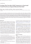 Cover page: Sorting of the Vesicular GABA Transporter to Functional Vesicle Pools by an Atypical Dileucine-like Motif