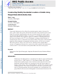 Cover page: Constructing monthly residential locations of adults using merged state administrative data.