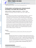 Cover page: Finding patterns and learning words: Infant phonotactic knowledge is associated with vocabulary size