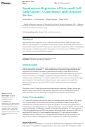 Cover page: Spontaneous Regression of Non-small Cell Lung Cancer: A Case Report and Literature Review