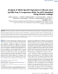 Cover page: Analysis of Allele-Specific Expression in Mouse Liver by RNA-Seq: A Comparison With Cis-eQTL Identified Using Genetic Linkage