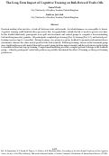 Cover page: The Long-Term Impact of Cognitive Training on Risk-Reward Trade-Offs