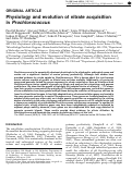 Cover page: Physiology and evolution of nitrate acquisition in Prochlorococcus