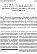 Cover page: Effect of Indoor Compared with Outdoor Location during Gestation on the Incidence of Diarrhea in Indoor-Reared Rhesus Macaques (Macaca mulatta).