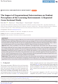 Cover page: The Impact of Organisational Interventions on Student Perceptions of the Learning Environment: A Repeated Cross‐Sectional Study