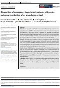 Cover page: Disposition of emergency department patients with acute pulmonary embolism after ambulance arrival.