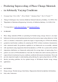 Cover page: Predicting supercooling of phase change materials in arbitrarily varying conditions