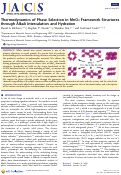 Cover page: Thermodynamics of Phase Selection in MnO2 Framework Structures through Alkali Intercalation and Hydration