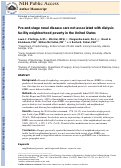 Cover page: Pre-end-stage renal disease care not associated with dialysis facility neighborhood poverty in the United States.