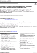 Cover page: Correction to: Comparison of fracture risk assessment tools in older men without prior hip or spine fracture: the MrOS study