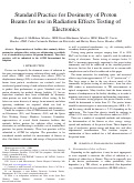 Cover page: Standard Practice for Dosimetry of Proton Beams for use in Radiation Effects Testing of Electronics