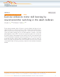 Cover page: Exercise enhances motor skill learning by neurotransmitter switching in the adult midbrain