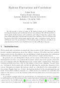 Cover page: Hadronic Correlations and Fluctuations