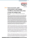 Cover page: Socio-economic, built environment, and mobility conditions associated with crime: a study of multiple cities.