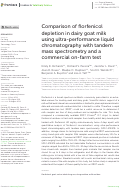 Cover page: Comparison of florfenicol depletion in dairy goat milk using ultra-performance liquid chromatography with tandem mass spectrometry and a commercial on-farm test.