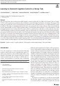 Cover page: Learning to Overexert Cognitive Control in a Stroop Task.