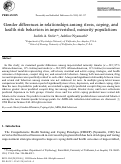 Cover page: Gender differences in relationships among stress, coping, and health risk behaviors in impoverished, minority populations