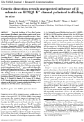 Cover page: Genetic dissection reveals unexpected influence of β subunits on KCNQ1 K+ channel polarized trafficking in vivo
