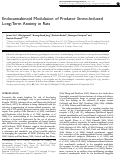 Cover page: Endocannabinoid Modulation of Predator Stress-Induced Long-Term Anxiety in Rats