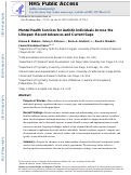 Cover page: Mental Health Services for Autistic Individuals Across the Lifespan: Recent Advances and Current Gaps