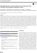 Cover page: MicroRNA Expression Levels Are Altered in the Cerebrospinal Fluid of Patients with Young-Onset Alzheimer’s Disease