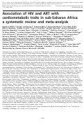 Cover page: Association of HIV and ART with cardiometabolic traits in sub-Saharan Africa: a systematic review and meta-analysis.