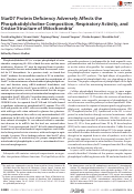 Cover page: StarD7 Protein Deficiency Adversely Affects the Phosphatidylcholine Composition, Respiratory Activity, and Cristae Structure of Mitochondria*