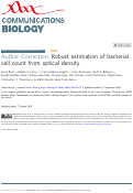 Cover page: Author Correction: Robust estimation of bacterial cell count from optical density