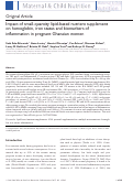 Cover page: Impact of small‐quantity lipid‐based nutrient supplement on hemoglobin, iron status and biomarkers of inflammation in pregnant Ghanaian women