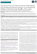 Cover page: Association of Previous Measles Infection With Markers of Acute Infectious Disease Among 9- to 59-Month-Old Children in the Democratic Republic of the Congo