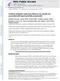 Cover page: Common idiopathic pulmonary fibrosis risk variants are associated with hypersensitivity pneumonitis.