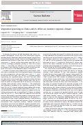 Cover page: Vegetation greening in China and its effect on summer regional climate.