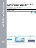 Cover page: Characterization of insulating coatings for wind-and-react coil fabrication