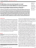 Cover page: Modulating environmental signals to reveal mechanisms and vulnerabilities of cancer persisters