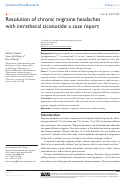 Cover page: Resolution of chronic migraine headaches with intrathecal ziconotide: a case report