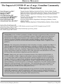 Cover page: The Impact of COVID-19 on a Large, Canadian Community Emergency Department