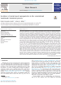 Cover page: Incidence of metal-based nanoparticles in the conventional wastewater treatment process