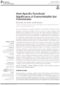 Cover page: Host-Specific Functional Significance of Caenorhabditis Gut Commensals