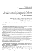 Cover page: Quaternary vegetation landscapes in Piedmont and in the Aosta valley with particular reference to the Holocene