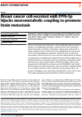 Cover page: Breast cancer cell-secreted miR-199b-5p hijacks neurometabolic coupling to promote brain metastasis