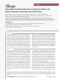 Cover page: Myocarditis Associated with Immune Checkpoint Inhibitors: An Expert Consensus on Data Gaps and a Call to Action.