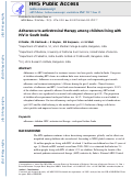 Cover page: Adherence to Antiretroviral Therapy Among Children Living with HIV in South India