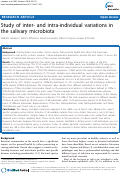 Cover page: Study of inter- and intra-individual variations in the salivary microbiota